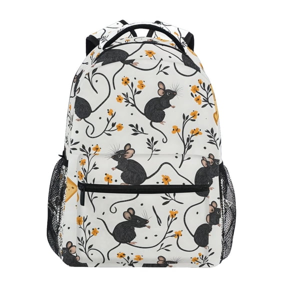 ALAZA Stylish Backpack Cute Mouse Rat Elementary Bookbag Personalized Laptop School Bags Travel Daypack