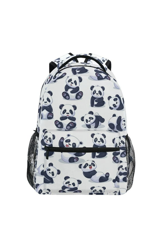 Stylish Backpack Cute Pandas Cartoon Elementary Bookbag Personalized Laptop School Bags Travel Daypack