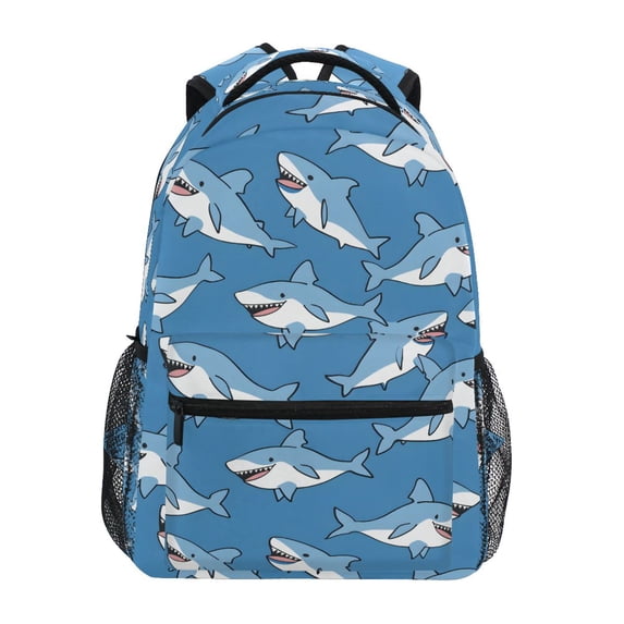 ALAZA Stylish Backpack Cute Sharks Cartoon Elementary Bookbag Personalized Laptop School Bags Travel Daypack