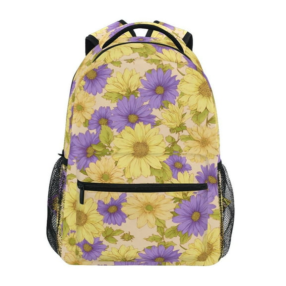 ALAZA Stylish Backpack Daisy Retro Flower Elementary Bookbag Personalized Laptop School Bags Travel Daypack