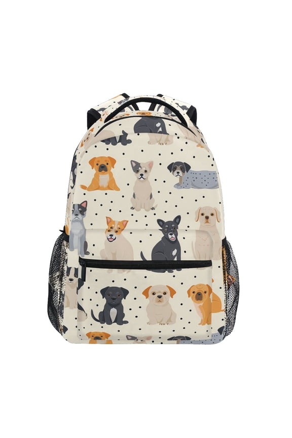 Stylish Backpack Difference Dogs and Polka Dots Elementary Bookbag Personalized Laptop School Bags Travel Daypack