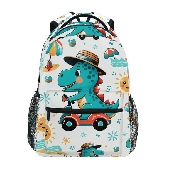 ALAZA Stylish Backpack Dinosaur Driver Elementary Bookbag Personalized Laptop School Bags Travel Daypack