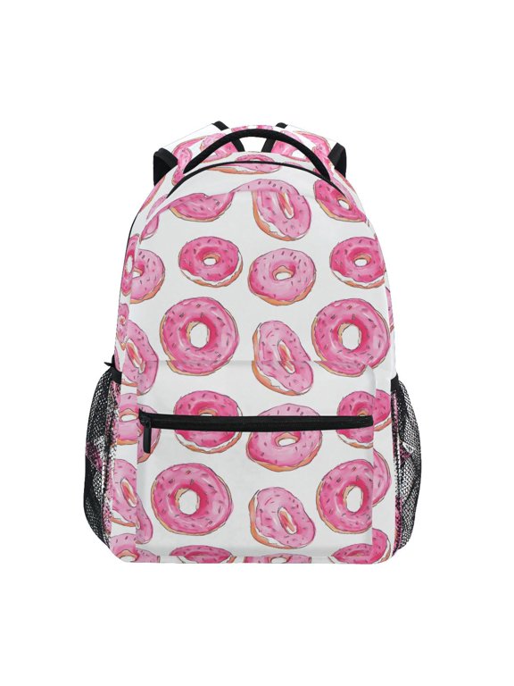 Kids Backpack Donut Pattern Elementary Bookbag School Bags for Girls Boys Laptop Travel Student Daypack