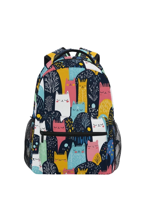 Stylish Backpack Doodle Cute Rabbit Elementary Bookbag Personalized Laptop School Bags Travel Daypack