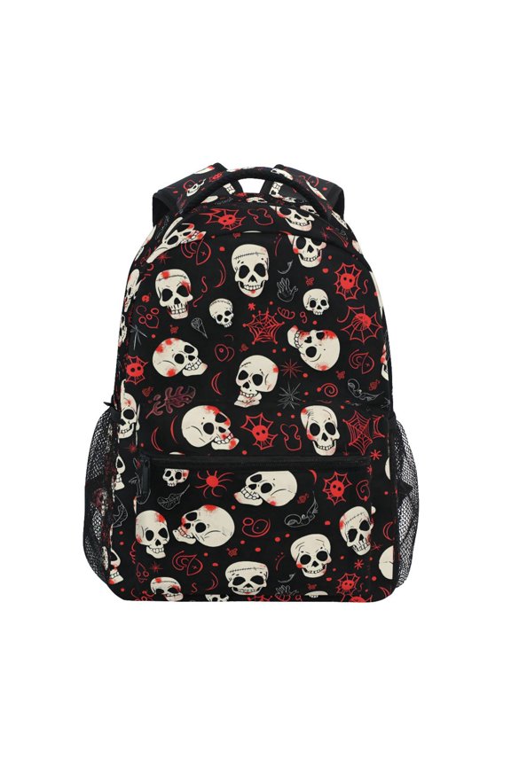 Stylish Backpack Doodle Skulls Elementary Bookbag Personalized Laptop School Bags Travel Daypack