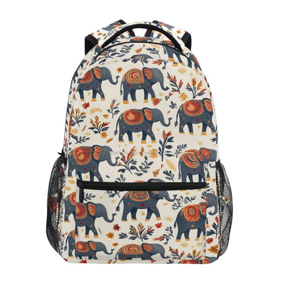 ALAZA Stylish Backpack Ethnic Cute Elephant Elementary Bookbag Personalized Laptop School Bags Travel Daypack