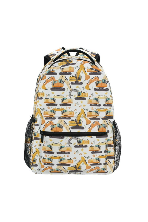 Stylish Backpack Excavator Cartoon Elementary Bookbag Personalized Laptop School Bags Travel Daypack