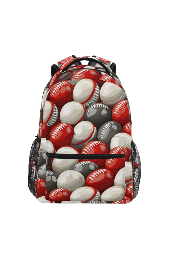 Stylish Backpack Football Rugby Balls Elementary Bookbag Personalized Laptop School Bags Travel Daypack