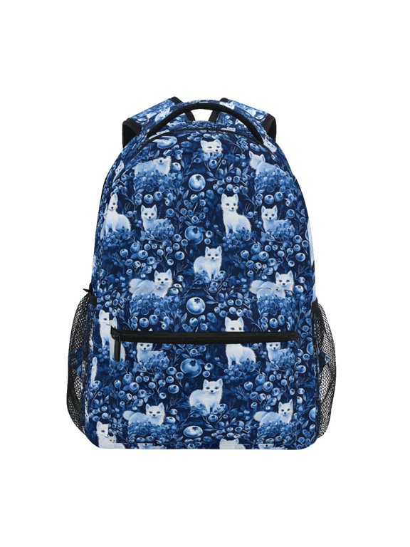 Kids Backpack Fox in Blueberries Elementary Bookbag School Bags for Girls Boys Laptop Travel Student Daypack
