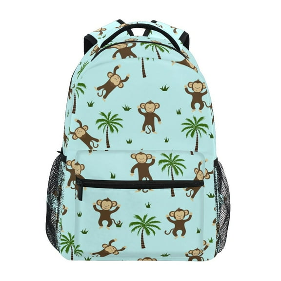 ALAZA Stylish Backpack Funny Monkey and Tree Palm Elementary Bookbag Personalized Laptop School Bags Travel Daypack