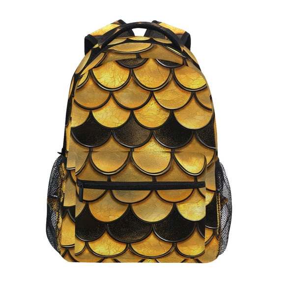 ALAZA Stylish Backpack Golden Dragon Scales Elementary Bookbag Personalized Laptop School Bags Travel Daypack