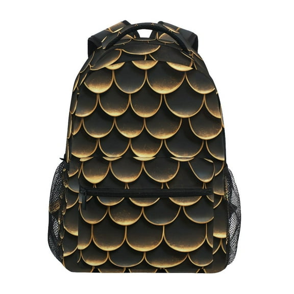 ALAZA Stylish Backpack Golden Dragon Scales Pattern Elementary Bookbag Personalized Laptop School Bags Travel Daypack