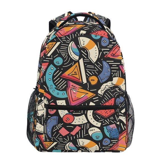 ALAZA Stylish Backpack Graffiti on Black Elementary Bookbag Personalized Laptop School Bags Travel Daypack