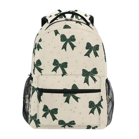 ALAZA Stylish Backpack Green Bows Elementary Bookbag Personalized Laptop School Bags Travel Daypack