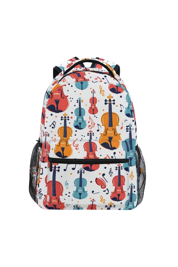 Stylish Backpack Guitar Music Notes Elementary Bookbag Personalized Laptop School Bags Travel Daypack