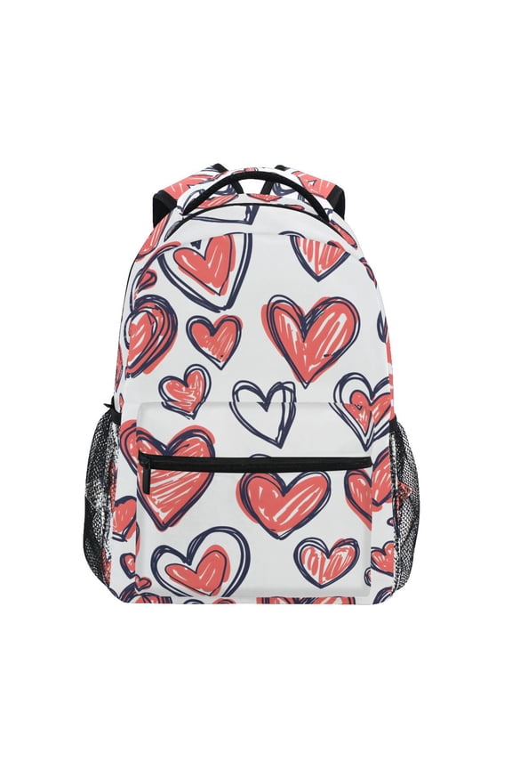 Stylish Backpack Heart Paint Elementary Bookbag Personalized Laptop School Bags Travel Daypack