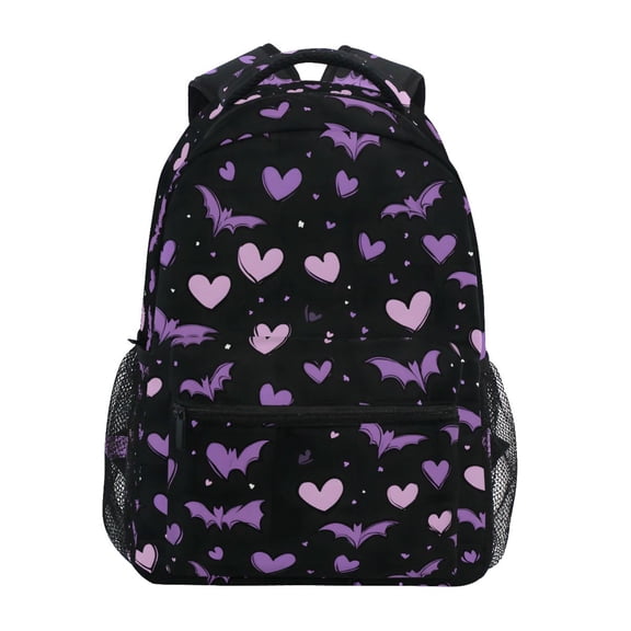 ALAZA Stylish Backpack Hearts Bats Elementary Bookbag Personalized Laptop School Bags Travel Daypack