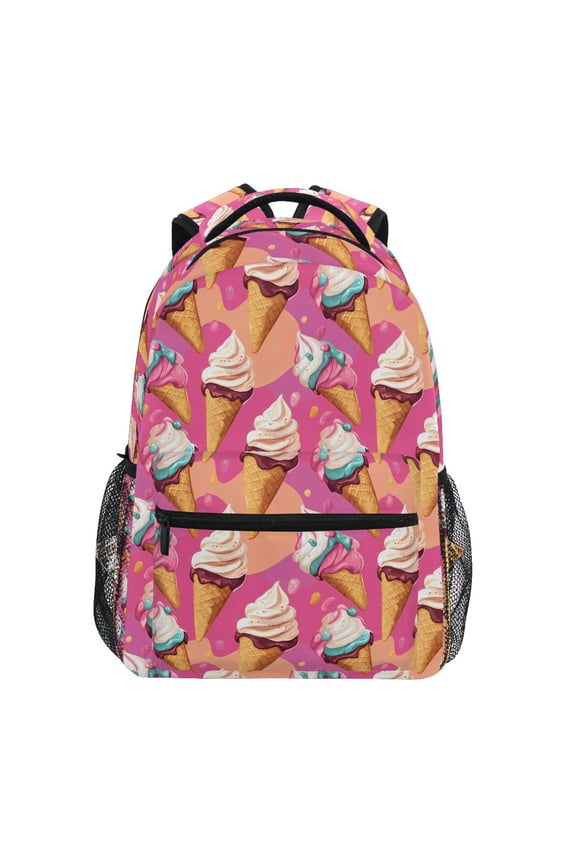 Stylish Backpack Ice Cream Pink Elementary Bookbag Personalized Laptop School Bags Travel Daypack