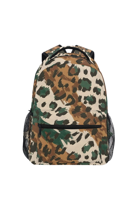 Stylish Backpack Leopard Skin Pattern Elementary Bookbag Personalized Laptop School Bags Travel Daypack