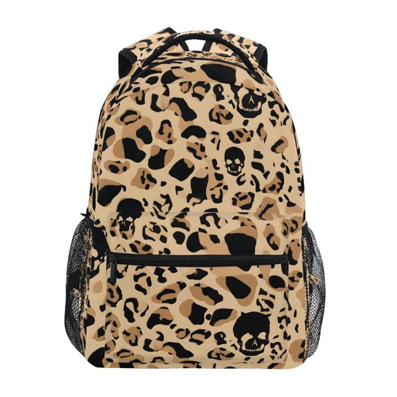 ALAZA Stylish Backpack Leopard Skulls Print Elementary Bookbag Personalized Laptop School Bags Travel Daypack