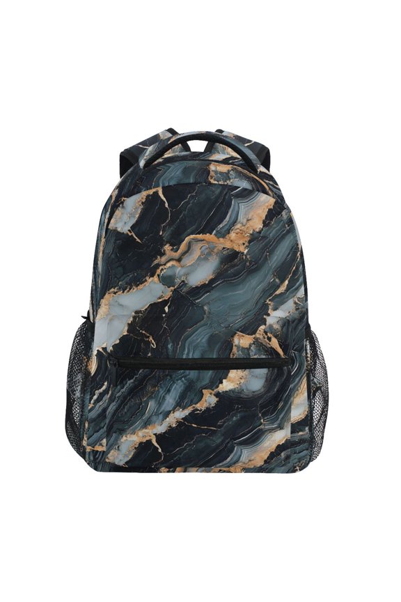 Stylish Backpack Marble Pattern Elementary Bookbag Personalized Laptop School Bags Travel Daypack