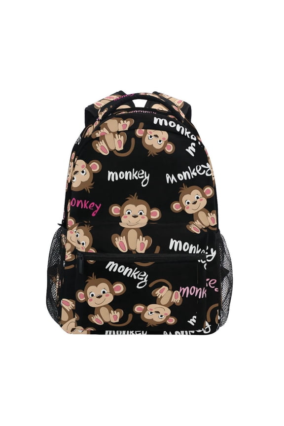 Stylish Backpack Monkey Cute Elementary Bookbag Personalized Laptop School Bags Travel Daypack