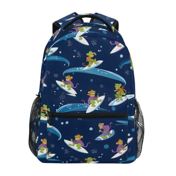 ALAZA Stylish Backpack Monkey Surfing Elementary Bookbag Personalized Laptop School Bags Travel Daypack