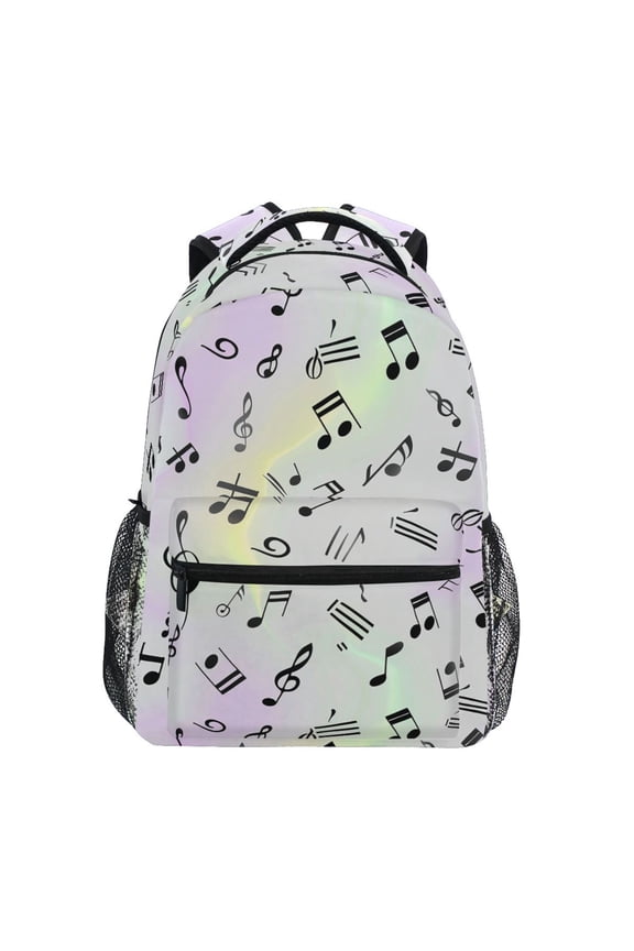 Stylish Backpack Musical Notes in Tie Dye Elementary Bookbag Personalized Laptop School Bags Travel Daypack