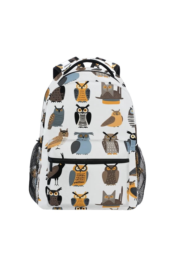 Stylish Backpack Owl Pattern Elementary Bookbag Personalized Laptop School Bags Travel Daypack