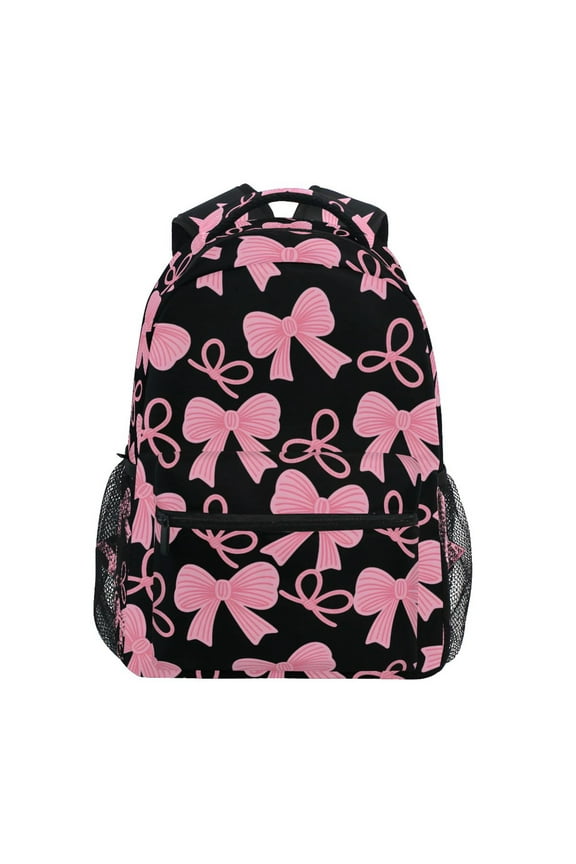 Stylish Backpack Pink Bows Elementary Bookbag Personalized Laptop School Bags Travel Daypack