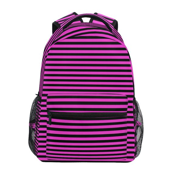 ALAZA Stylish Backpack Pink Stripes Elementary Bookbag Personalized Laptop School Bags Travel Daypack