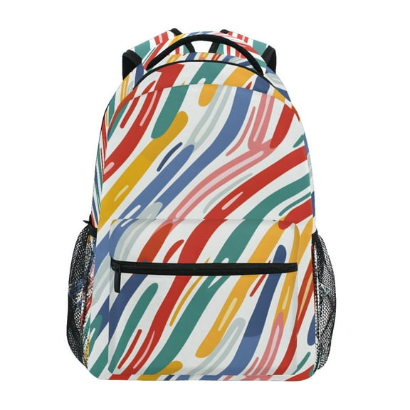 ALAZA Stylish Backpack Rainbow Geometric Stripes Lines Elementary Bookbag Personalized Laptop School Bags Travel Daypack