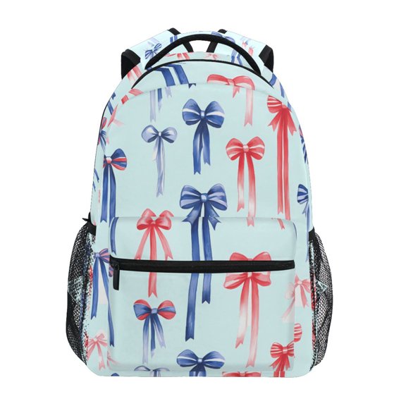 ALAZA Stylish Backpack Red Bows Blue Elementary Bookbag Personalized Laptop School Bags Travel Daypack