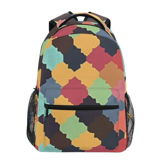 ALAZA Stylish Backpack Retro Art Geometric Elementary Bookbag Personalized Laptop School Bags Travel Daypack