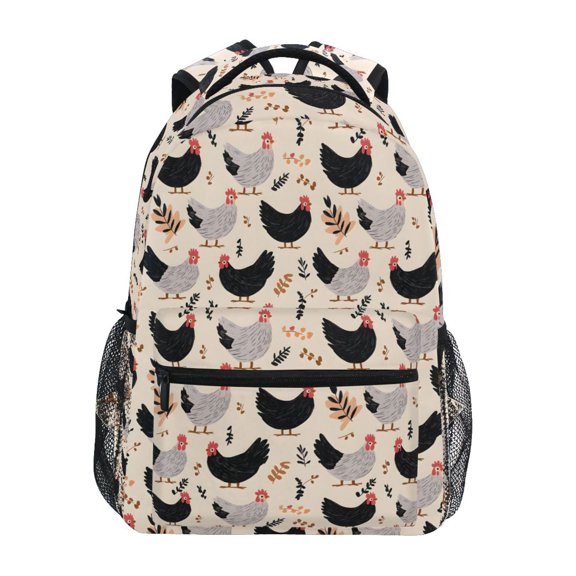 ALAZA Stylish Backpack Retro Chicken Leaves Elementary Bookbag Personalized Laptop School Bags Travel Daypack