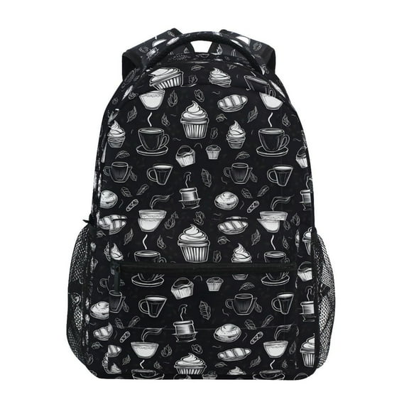 ALAZA Stylish Backpack Retro Coffee Cups Elementary Bookbag Personalized Laptop School Bags Travel Daypack