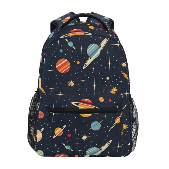 ALAZA Stylish Backpack Retro Space Planets Elementary Bookbag Personalized Laptop School Bags Travel Daypack