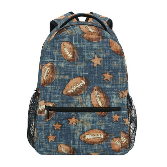 ALAZA Stylish Backpack Rugby Stars Footballs Elementary Bookbag Personalized Laptop School Bags Travel Daypack