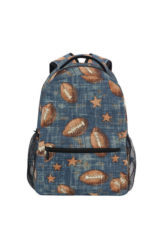 Stylish Backpack Rugby Stars Footballs Elementary Bookbag Personalized Laptop School Bags Travel Daypack
