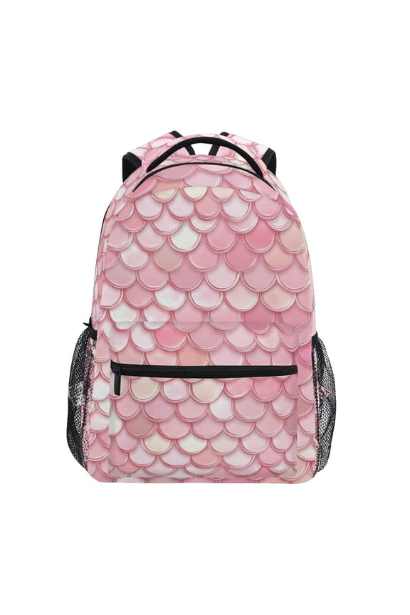 Stylish Backpack Scale Pink-h1 Elementary Bookbag Personalized Laptop School Bags Travel Daypack