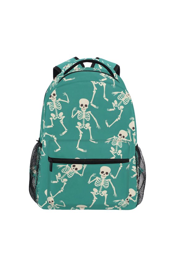 Stylish Backpack Skeleton Dancing Skull Elementary Bookbag Personalized Laptop School Bags Travel Daypack