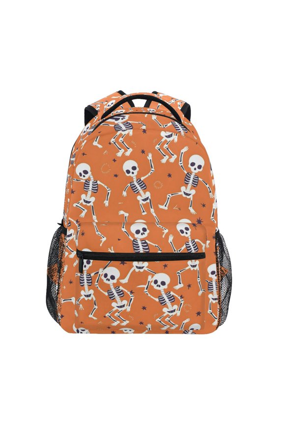 Stylish Backpack Skeleton Skull Dancing Elementary Bookbag Personalized Laptop School Bags Travel Daypack