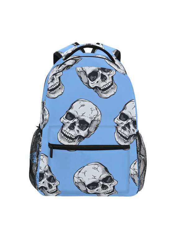 Kids Backpack Skeleton Skull Head Elementary Bookbag School Bags for Girls Boys Laptop Travel Student Daypack
