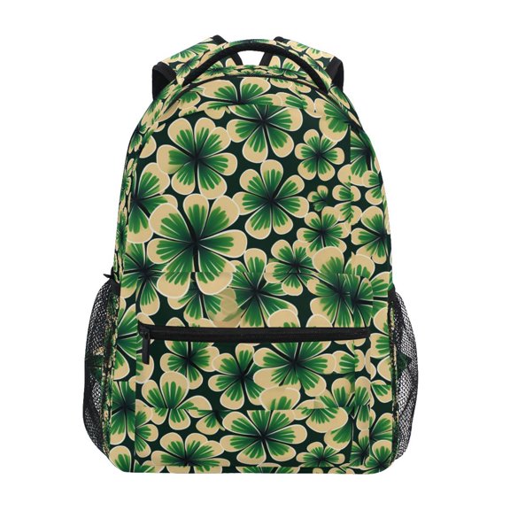 ALAZA Stylish Backpack St Patrick Art Clover Elementary Bookbag Personalized Laptop School Bags Travel Daypack