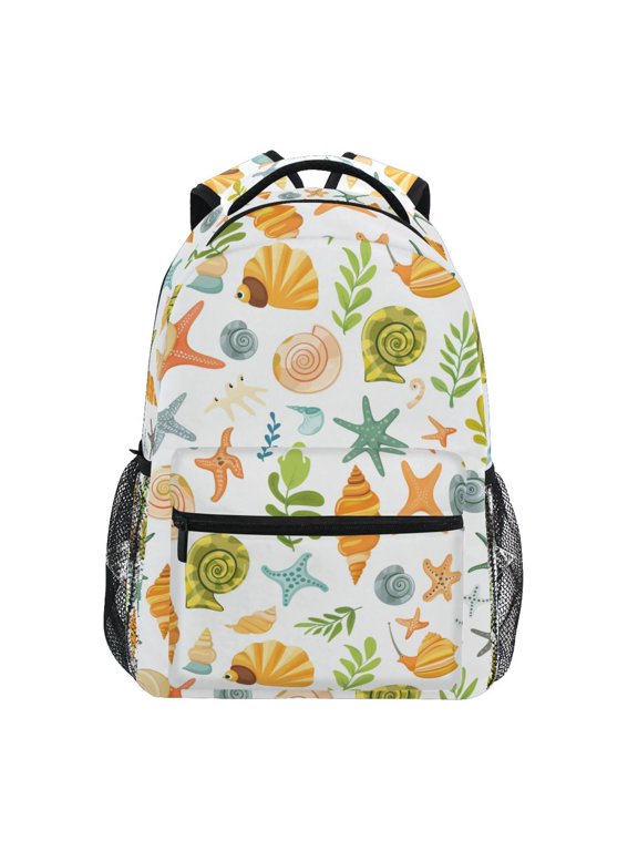 Kids Backpack Starfish Snails Conch Elementary Bookbag School Bags for Girls Boys Laptop Travel Student Daypack