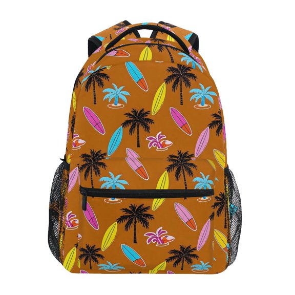 ALAZA Stylish Backpack Surfboard Coconut Tree Elementary Bookbag Personalized Laptop School Bags Travel Daypack