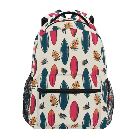 ALAZA Stylish Backpack Surfboard Palm Leaves Elementary Bookbag Personalized Laptop School Bags Travel Daypack