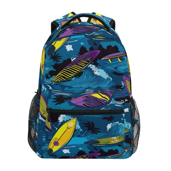 ALAZA Stylish Backpack Surfboard Wave Elementary Bookbag Personalized Laptop School Bags Travel Daypack