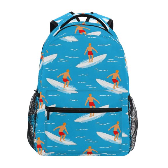 ALAZA Stylish Backpack Surfing Pattern Elementary Bookbag Personalized Laptop School Bags Travel Daypack