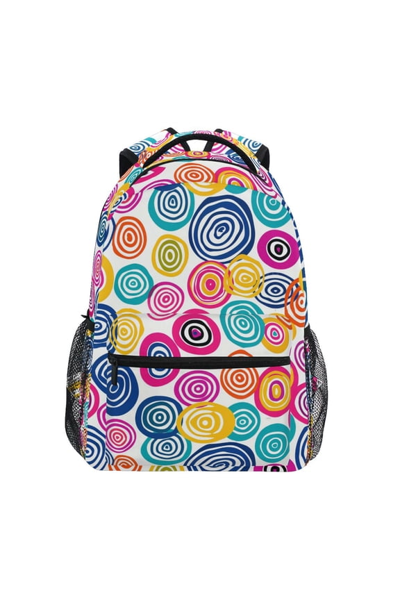 Stylish Backpack Texture Circle Elementary Bookbag Personalized Laptop School Bags Travel Daypack